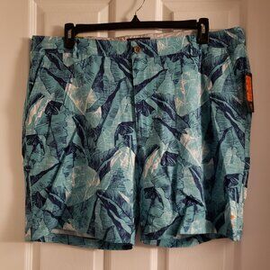 Margaritaville Men's Turquoise Teal Blue Tropical Bermuda Shorts Blue Sz 40 NWT